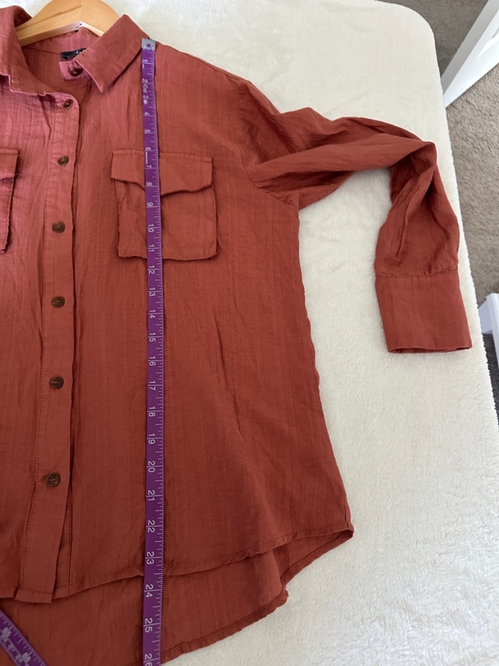 Lulu’s Rust Button-Up Shirt - Picture 5 of 6